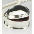 Wedding Mirror Polished Finish Heart Shape Small Metal Jewelry Case